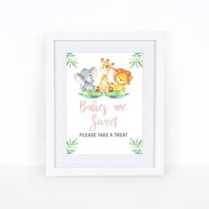 Safari babies are sweet please take a treat baby shower sign baby shower decor jungle baby shower instant download