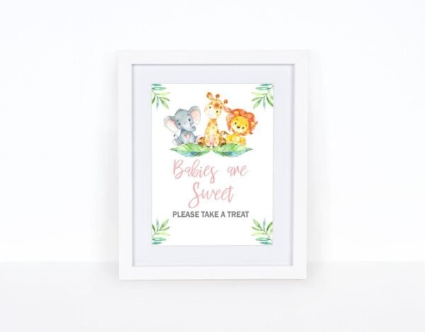 Safari babies are sweet please take a treat baby shower sign baby shower decor jungle baby shower instant download