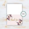 floral bridal shower thank you card, boho bridal shower, thank you cards, bohemian bridal shower, floral pink thank you, tulips, anemone - Image 2
