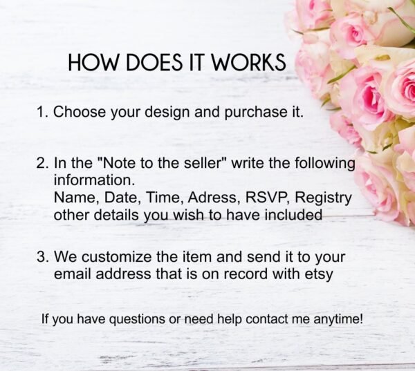 Blush floral navy bridal shower invitation, custom printable invitation, romantic bride, bridal brunch, Navy and blush - Image 3
