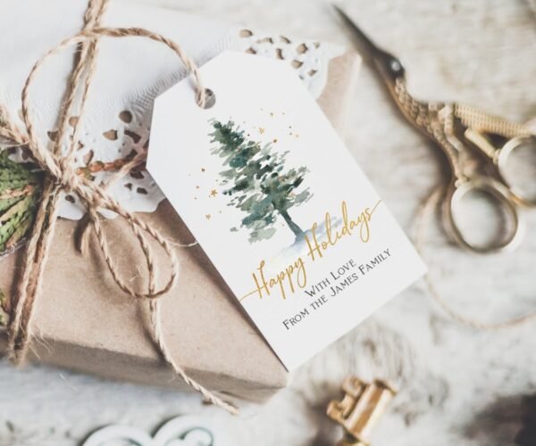 Christmas Card Printable, Holiday Card, Printable Christmas, Christmas Tree Watercolor, Editable invitation, Winter card, CHR01 - Image 7