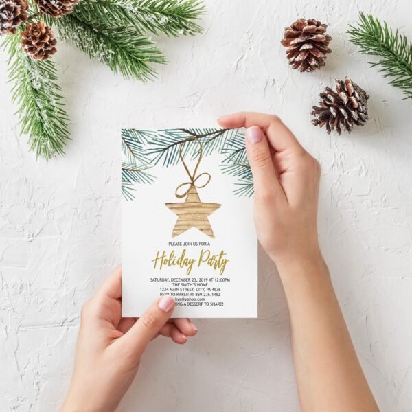Star christmas favor tag, holiday gift tag, printable favor tags, holiday favor tags, christmas watercolor, instant download, CHR04 - Image 3