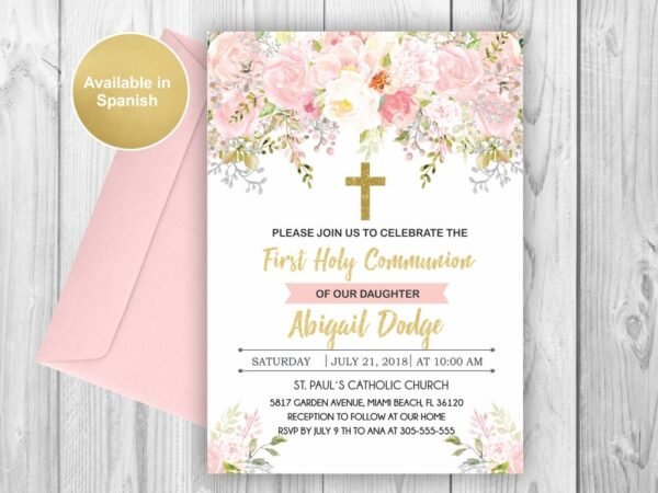 Baptism favor tags printable, baptism girl labels baptism, baptism stickers, blush floral watercolor, favor tags, baptism favors - Image 4