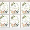Woodland baby shower signs, baby shower decoration, gender neutral, gold, instant download, Deer, Fox, Owl