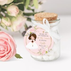 First communion favor tags girl, printable tags, communion girl, thank you tags communion, personalized favor tags, FC01