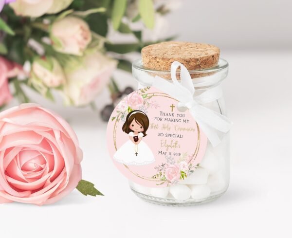 Hand Sanitizer Printable Label, First Communion sanitizer label, Communion Girl, Personalized label, Communion favors, FC01 - Image 3