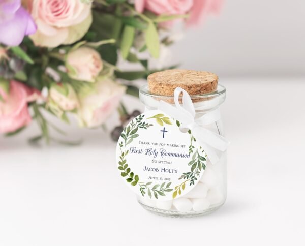 First holy communion welcome sign, Printable sign, Communion decoration, Greenery communion - Image 3