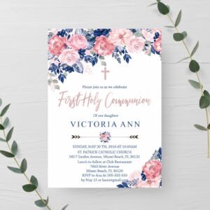 First Communion invitation girl