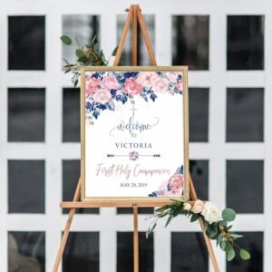 First communion welcome sign girl