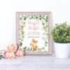 Fox woodland Diaper Raffle sign baby shower, girl baby shower, printable sign, woodland decoration, Fox mother and baby