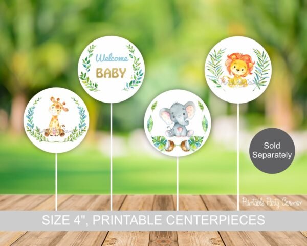 Beautiful Safari baby shower invitation, Jungle Baby Shower Invitation, Gender neutral, Girl Boy Tropical Baby Shower Elephant Giraffe Lion animals 01 - Image 7