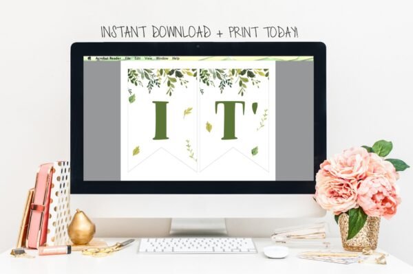 Winter Banner It's a Boy Woodland baby shower, woodland animals, Christmas shower decoration, printable banner, instant download - Image 2
