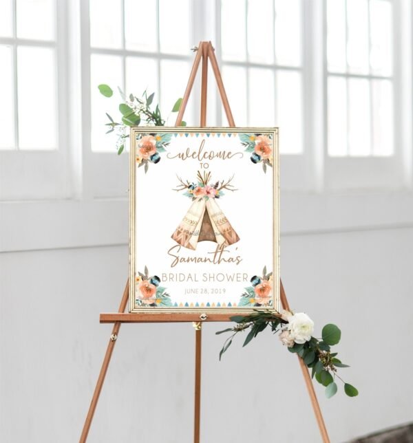 Boho Bridal shower welcome sign