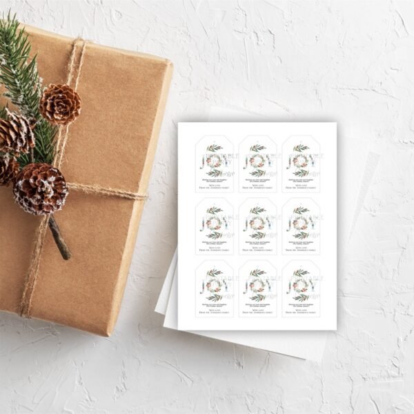 JOY Gift Tags Printable, Christmas Gift Tags, Printable Christmas Tags, Instant Download, Editable template - Image 2