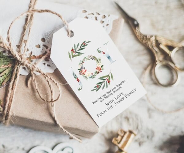 JOY Gift Tags Printable, Christmas Gift Tags, Printable Christmas Tags, Instant Download, Editable template