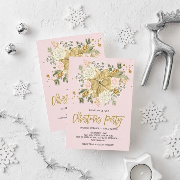 Christmas Gift Tag printable, Holiday Favor Tags, Angel Merry Christmas, Cristmas Cookie Exchange tag, Editable template - Image 3