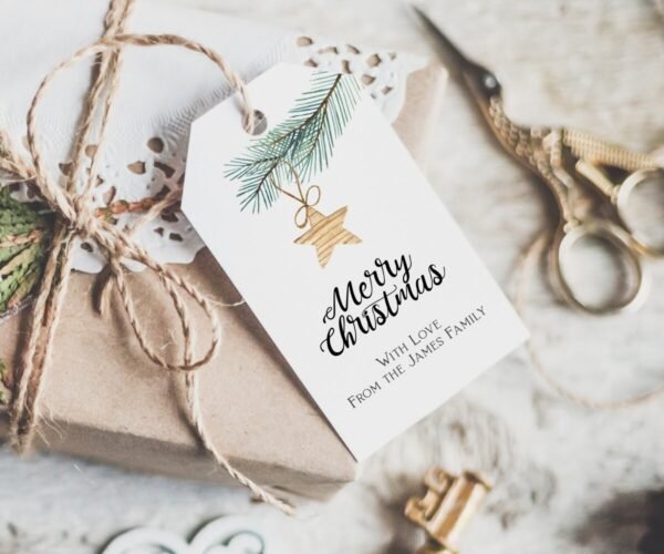 Rustic Christmas Party Invitation, Star Holiday Party Invitation, Printable Invitation, Pine Branches, Christmas Recycled, CHR04 - Image 3