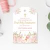 First holy communion welcome sign girl, 1st communion poster, communion decoration, printable sign, blush and gold, floral watercolor FC18 - Image 7