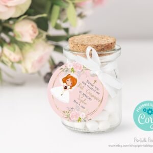 First Communion favor tags girl