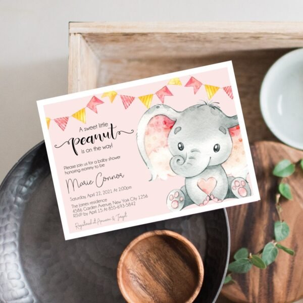 Girl Elephant Baby Shower Favor tags, Pink baby shower Girl, Printable Favor Hang Tags, Baby Shower Decoration, Instant download, Gift tags - Image 2