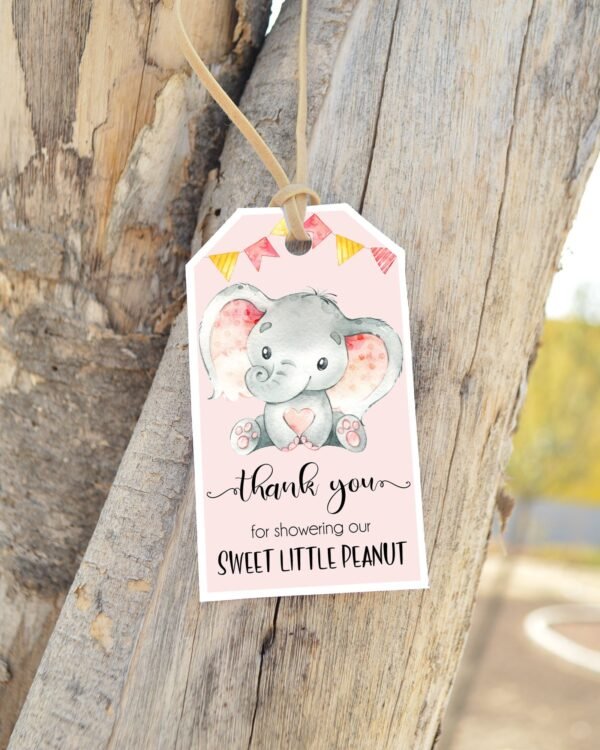 Elephant Banner it's a Girl baby shower, Baby shower decoration, Printable Banner, Instant download, Floral Watercolor - Image 4