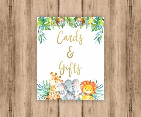 Banner i'ts a girl jungle baby shower, safari baby shower, shower decoration, printable banner, lion, jiraffe, elephant - Image 5