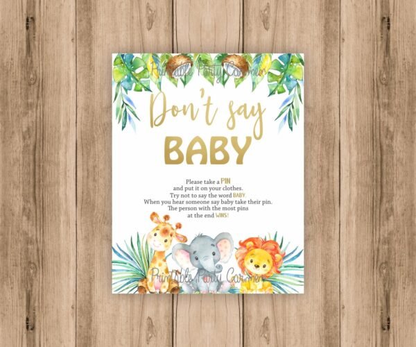 Banner i'ts a girl jungle baby shower, safari baby shower, shower decoration, printable banner, lion, jiraffe, elephant - Image 7