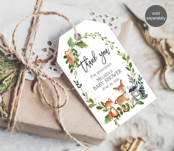 Woodland Baby Shower Welcome Sign, girl baby shower, baby shower sign, woodland baby shower decoration, printable sign, woodland animals - Image 5