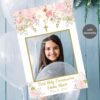 First holy communion welcome sign girl, 1st communion poster, communion decoration, printable sign, blush and gold, floral watercolor FC18 - Image 3