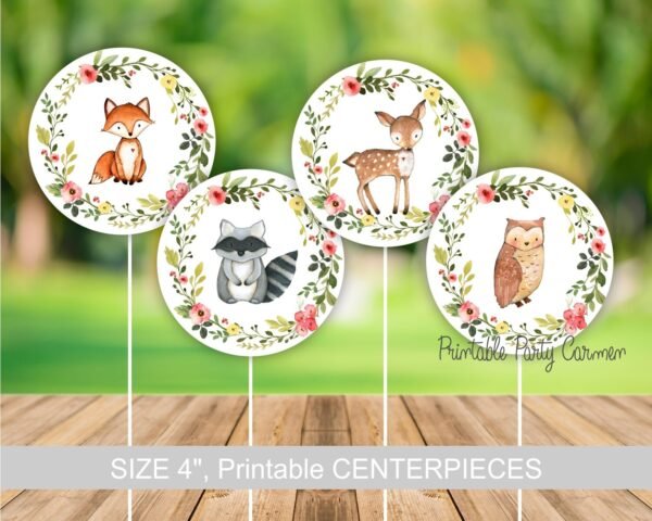 Woodland Baby Shower Welcome Sign, girl baby shower, baby shower sign, woodland baby shower decoration, printable sign, woodland animals - Image 6