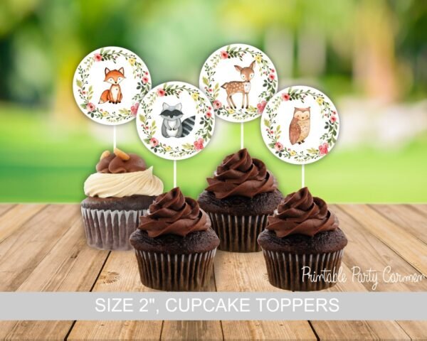 Woodland Baby Shower Welcome Sign, girl baby shower, baby shower sign, woodland baby shower decoration, printable sign, woodland animals - Image 7