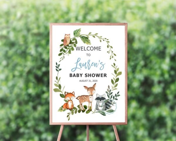 Please help the mom-to-be make yourself the addressee sign, woodland baby shower sign, printable sign, gender neutral, woodland decoration - Image 7