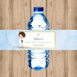 Water bottle labels First Communion Boy