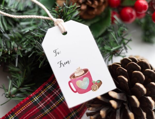 Hot Chocolate Bomb Christmas Tags, Bomb Directions Printable tag Winter tag Cocoa Favor tags Hot Cocoa tags Editable template - Image 2