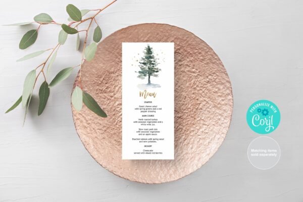 Holiday Labels printable, Christmas Gift Tags, holiday favor tags, Christmas Tree, Editable template, CHR01 - Image 3