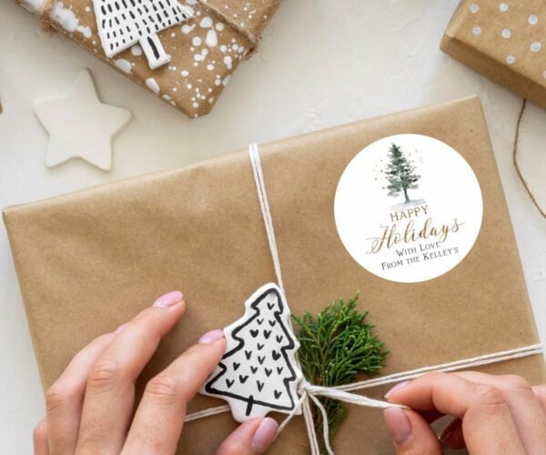 Holiday Labels printable, Christmas Gift Tags, holiday favor tags, Christmas Tree, Editable template, CHR01