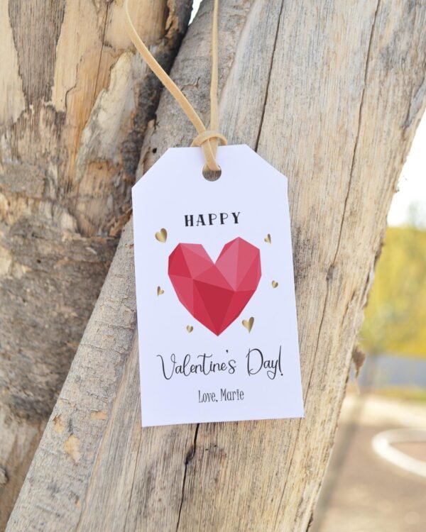 Happy Valentines Day Tag, Printable Valentines Day Cookie Tag, Valentines Day Favor tags, Valentines day gift tag, Editable Template - Image 2