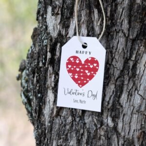 Valentines Day Tag, Printable Valentines Day Gift Tag, Valentines Day Cookie Tag, Valentine Day Favor tags, Editable Template, Red Heart