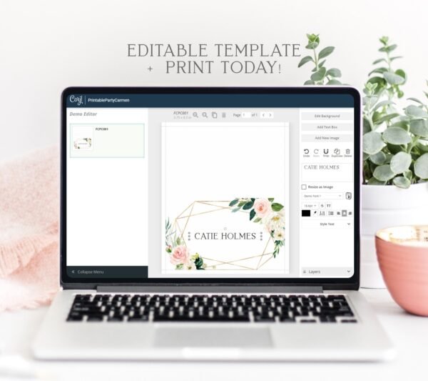 Girl First Holy Communion Place cards, Editable Template, Printable Place Cards, Baptism Place cards, Name Cards, FC05, FC07 - Image 2
