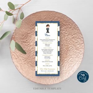 Boy First Holy Communion Menu Template