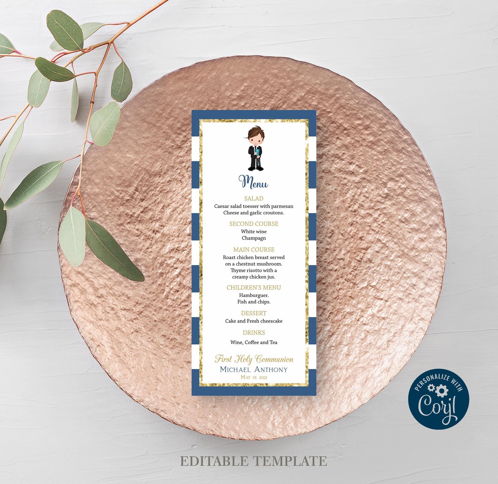 First Holy Communion favor tag, communion favor tag boy, communion labels, stickers communion, first communion boy, favors communion boy - Image 3