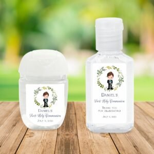 Hand Sanitizer Printable Label, First Communion Boy sanitizer label, Communion Boy, Personalized label, Communion favors