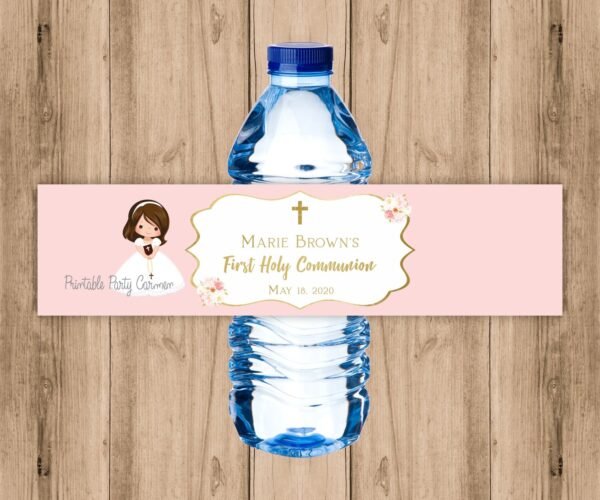 Hand Sanitizer Printable Label, First Communion sanitizer label, Communion Girl, Personalized label, Communion favors, FC01 - Image 9