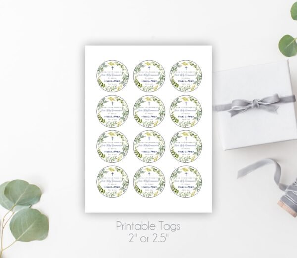 First holy communion favor tags, communion boy, communion favor tag, first communion favors, printable tags, gift tags communion, FC10 - Image 2