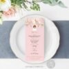 First Holy Communion invitation template, Girl Communion Invitation, Printable Invitation, Turquoise, Floral Peach Watercolor, FC01 - Image 6