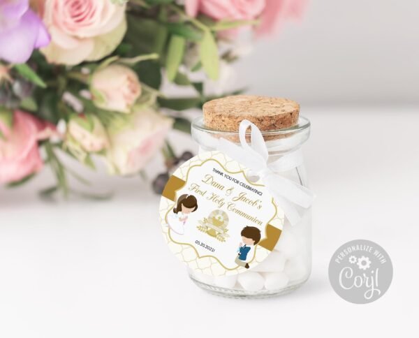 First Holy Communion Favor Tags, Twins First communion favor tags, First Communion Favors, siblings communion, printable tags, Chalice