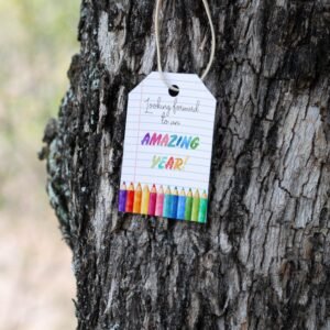 Back to school printable gift tag, Looking forward to an amazing year, Teacher gift tags, Instant download, watercolor