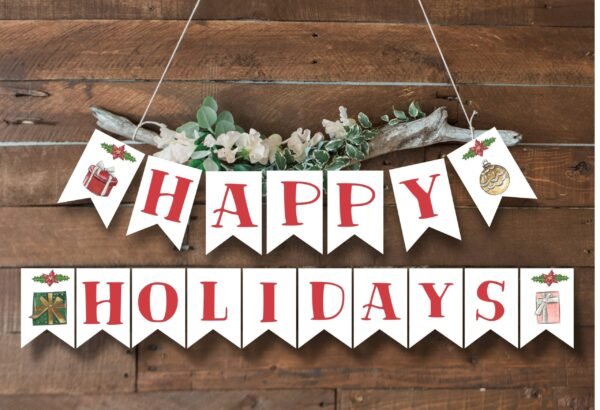 Happy Holiday Banner Printable