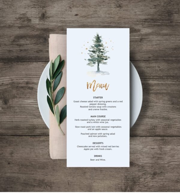 Printable Christmas Menu