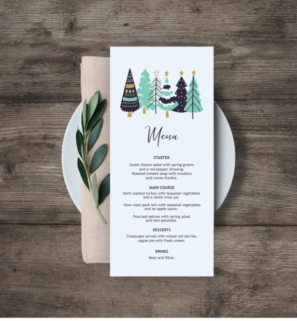 Holiday Menu Card